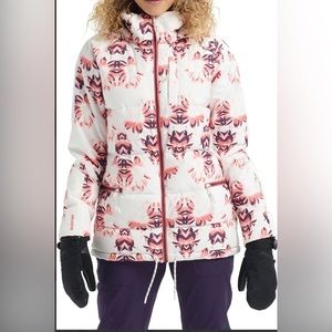 Burton Women's Floral Ski Jacket - Pink and White